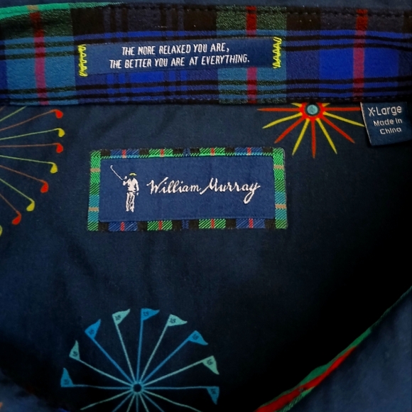 William Murray All Over Print Casual Button Down Golf Shirt Men's Size XL - Picture 4 of 5